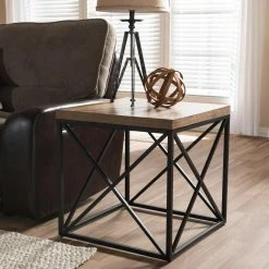 Best deal 🔥 Square Coffee Tables Baxton Studio Holden Vintage Industrial Antique Bronze End Table 🥰