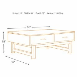 Deals 🥰 Rectangle Coffee Tables Signature Design By Ashley Mondoro Rectangular 2 Drawer Lift Top Cocktail Table 🧨 -Coffee Tables Sale Store scaleASHY5034