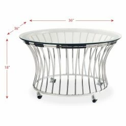 Best Sale 👏 Round Coffee Tables Picket House Furnishings Astoria Round Rolling Coffee Table ❤️ -Coffee Tables Sale Store scaleELET858