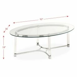 Discount 🧨 Oval Coffee Tables Picket House Furnishings Sophia Oval Glass Topped Coffee Table 👍 -Coffee Tables Sale Store scaleELET865