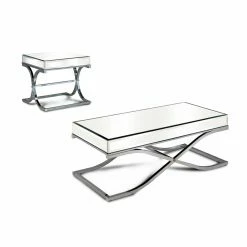 Buy ❤️ Rectangle Coffee Table Sets Furniture Of America Sarita Mirror Top 2 Piece Coffee Table Set 👏 -Coffee Tables Sale Store scaleENLB2745