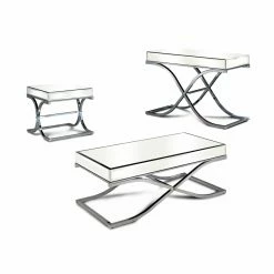 Deals 🧨 Rectangle Coffee Table Sets Furniture Of America Sarita Mirror Top 3 Piece Coffee Table Set ✔️ -Coffee Tables Sale Store scaleENLB2746