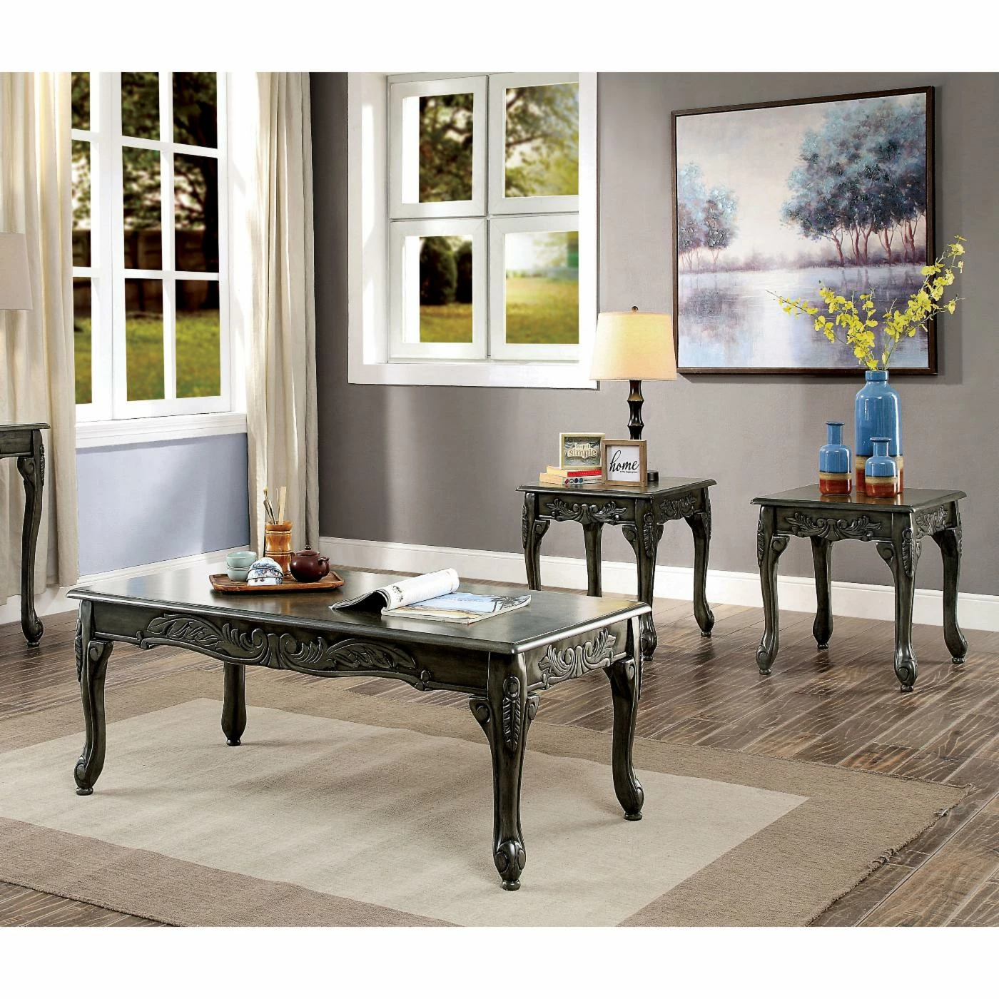 Best Sale 💯 Square Coffee Tables Furniture Of America Alexandra 3 Piece Accent Tables Set ✨ 7 Best Sale 💯 Square Coffee Tables Furniture Of America Alexandra 3 Piece Accent Tables Set ✨ - Image 5