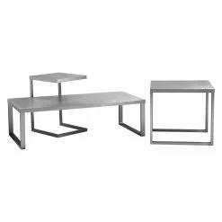 Hot Sale ❤️ Rectangle Coffee Tables Pangea Home Century Coffee Table Brushed Metal 🛒 -Coffee Tables Sale Store scalePANG228