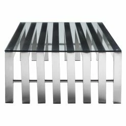 Coupon ⌛ Rectangle Coffee Tables Pangea Home Vlad Coffee Table Rectangle Brushed Metal ✨ -Coffee Tables Sale Store scalePANG496