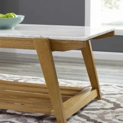 Cheapest ❤️ Rectangle Coffee Tables Steve Silver Co. Celeste Marble Top Cocktail Table ✨ -Coffee Tables Sale Store scaleSSC3097