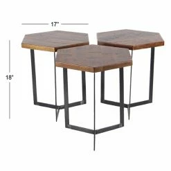 Promo 🔔 Other Shapes - Coffee Tables DecMode Contemporary Hexagonal Bunching Coffee Tables - Set Of 3 🧨 -Coffee Tables Sale Store scaleUMA11574