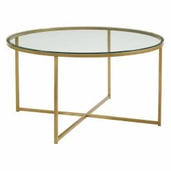 Cheapest ⌛ Round Coffee Tables Walker Edison X-Base Coffee Table 🤩 -Coffee Tables Sale Store scaleWAL430